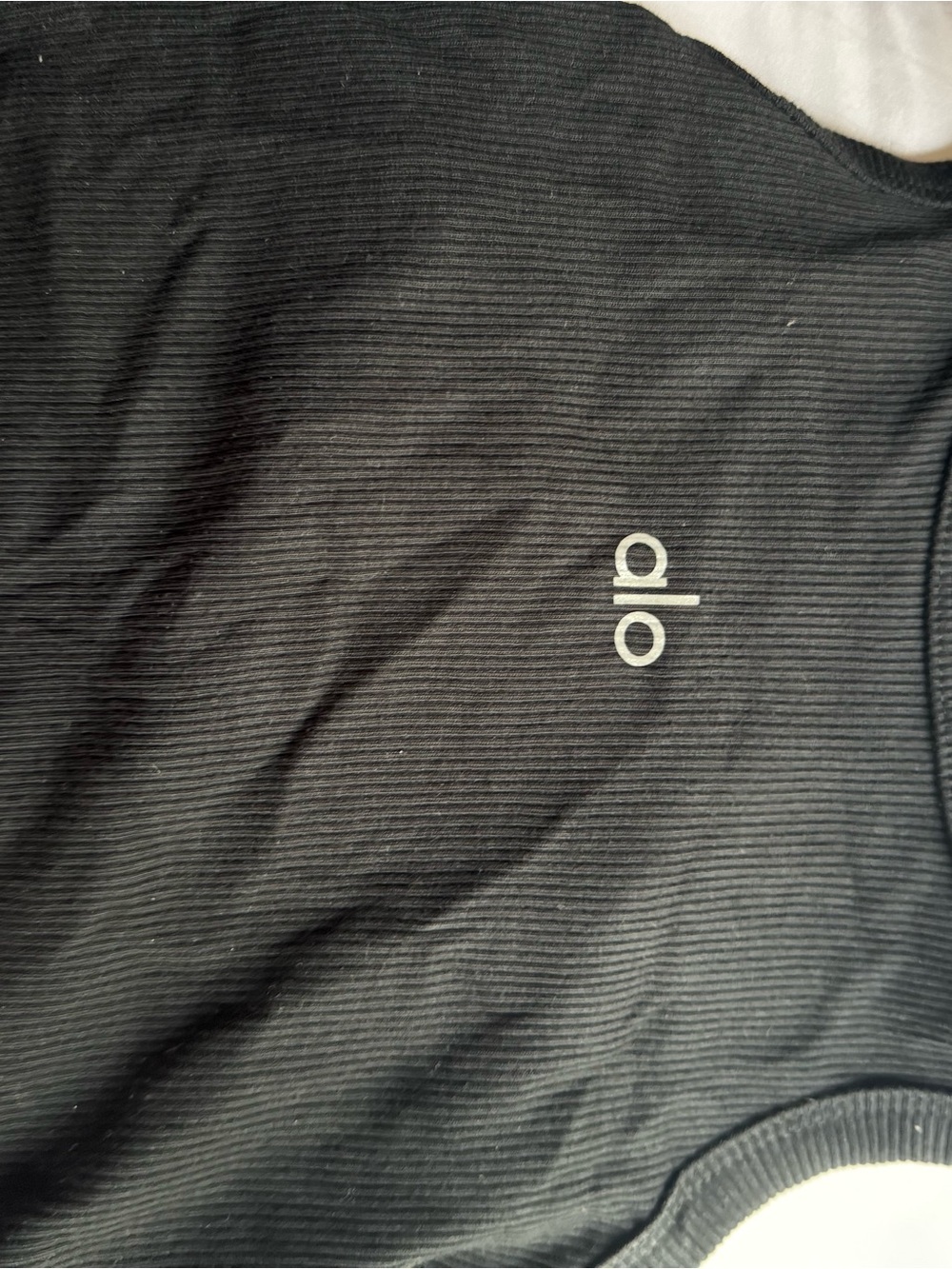 ALO Yoga Black Logo Elastic Waistband Skirt and tank top